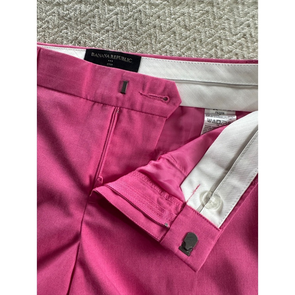 NWT Banana Republic Petite Ryan Dress Pants Womens 2P Pink Stretch Straight Leg - Picture 5 of 9